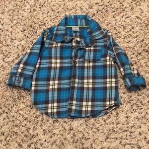 Baby boy button down flannel top 6 months